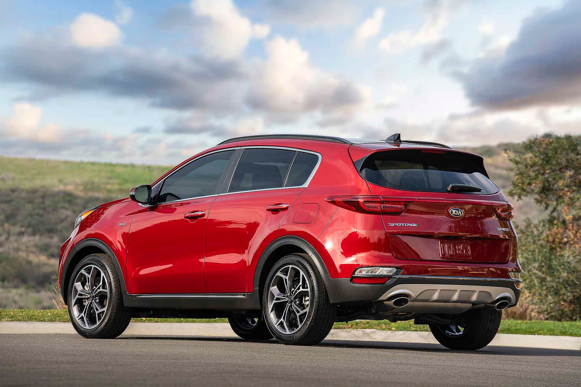 vue trois quart arrière du Kia Sportage 2022